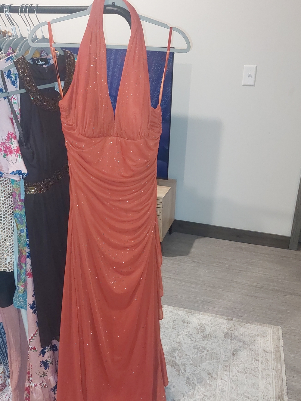 Cache Burnt Orange Halter Maxi - Vintage